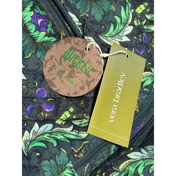Vera Bradley Wicked Bancroft Backpack Green Lrg Wickedly Beautiful 15.5x12X8” main image 12